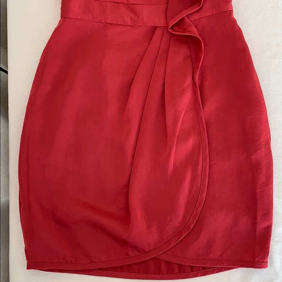 BCBG, BCBGeneration One Shoulder Ruffle Mini Dress - Picture 9 of 16